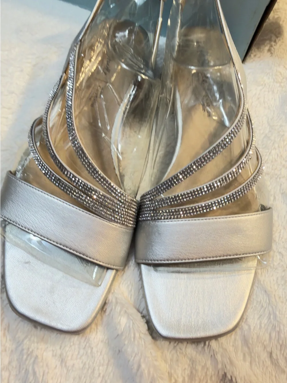 Lifestride women’s Joy formal sandal in silver rhinestones Slingback size 8 new!